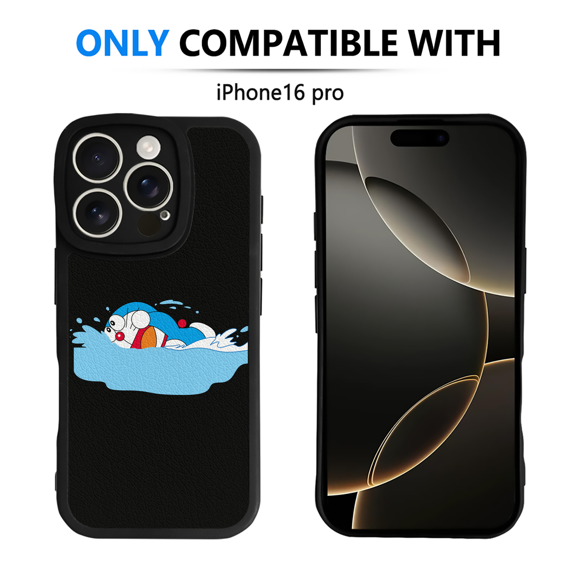 （画像用） ドラえもん Doraemon 【iPhone 16シリーズ対応】シリコンスマホケース（レザー調） 材質：シリコン